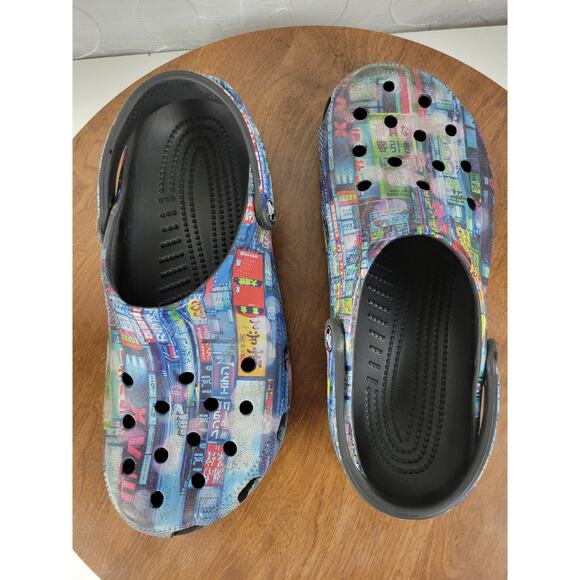 Crocs Cyber Nights Classic Clog Unisex Mens 9 Womens 11 Multicolor Japan City - Picture 9 of 12